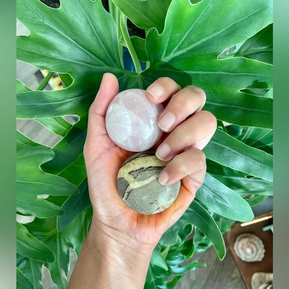 Other - Rose Quartz & Septarian Palmstones